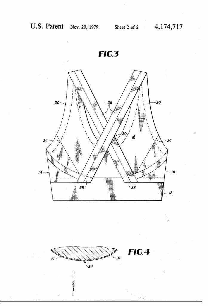 Patent drawings of sports bra